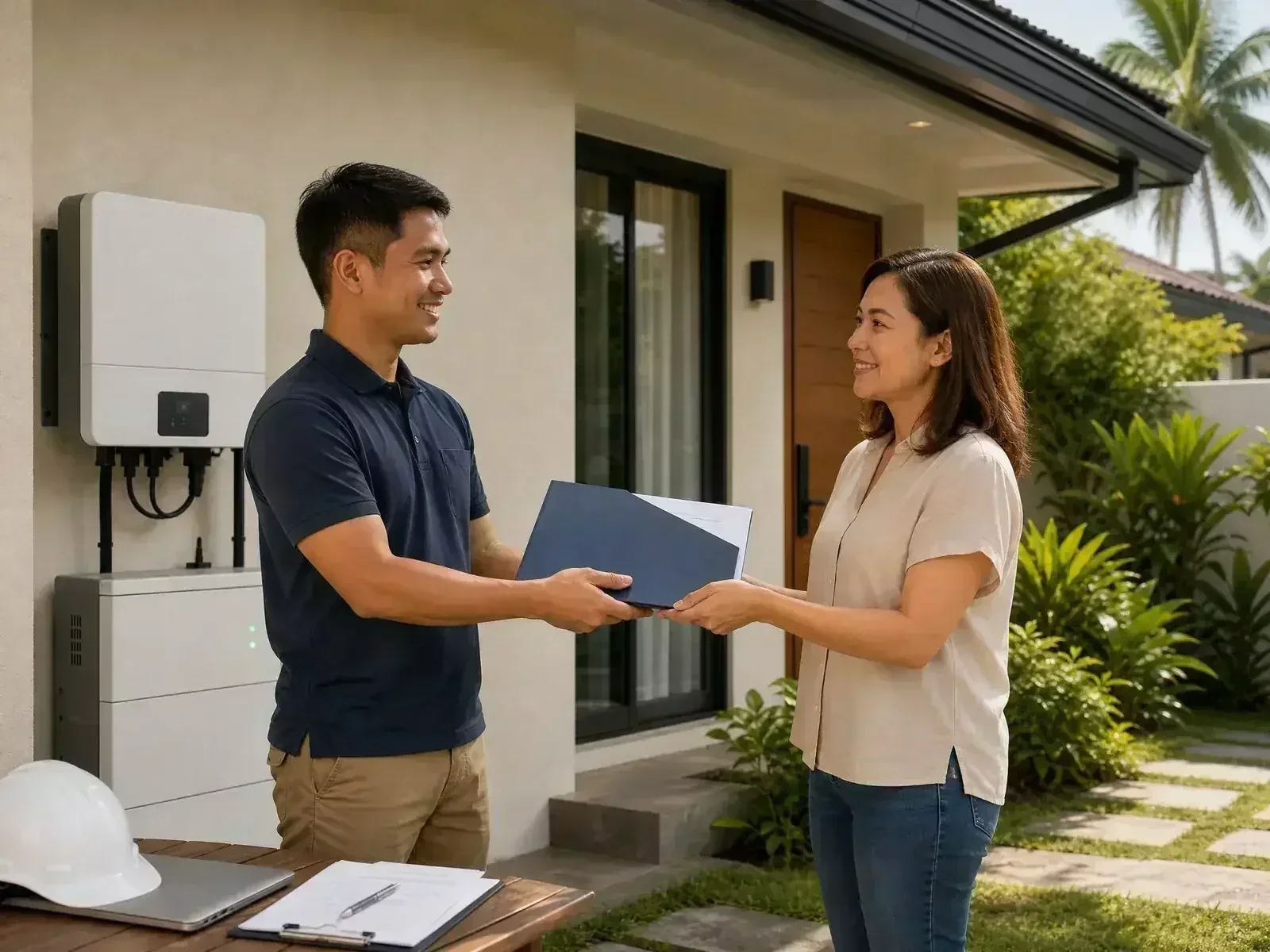 Solar installation handover documents, tests, and warranty records for a Philippine homeowner