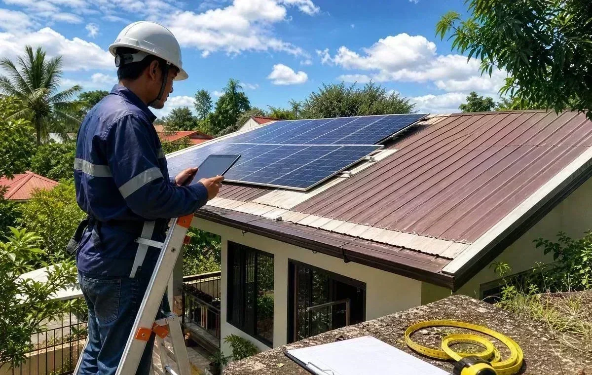 Residential rooftop solar array used for home load sizing