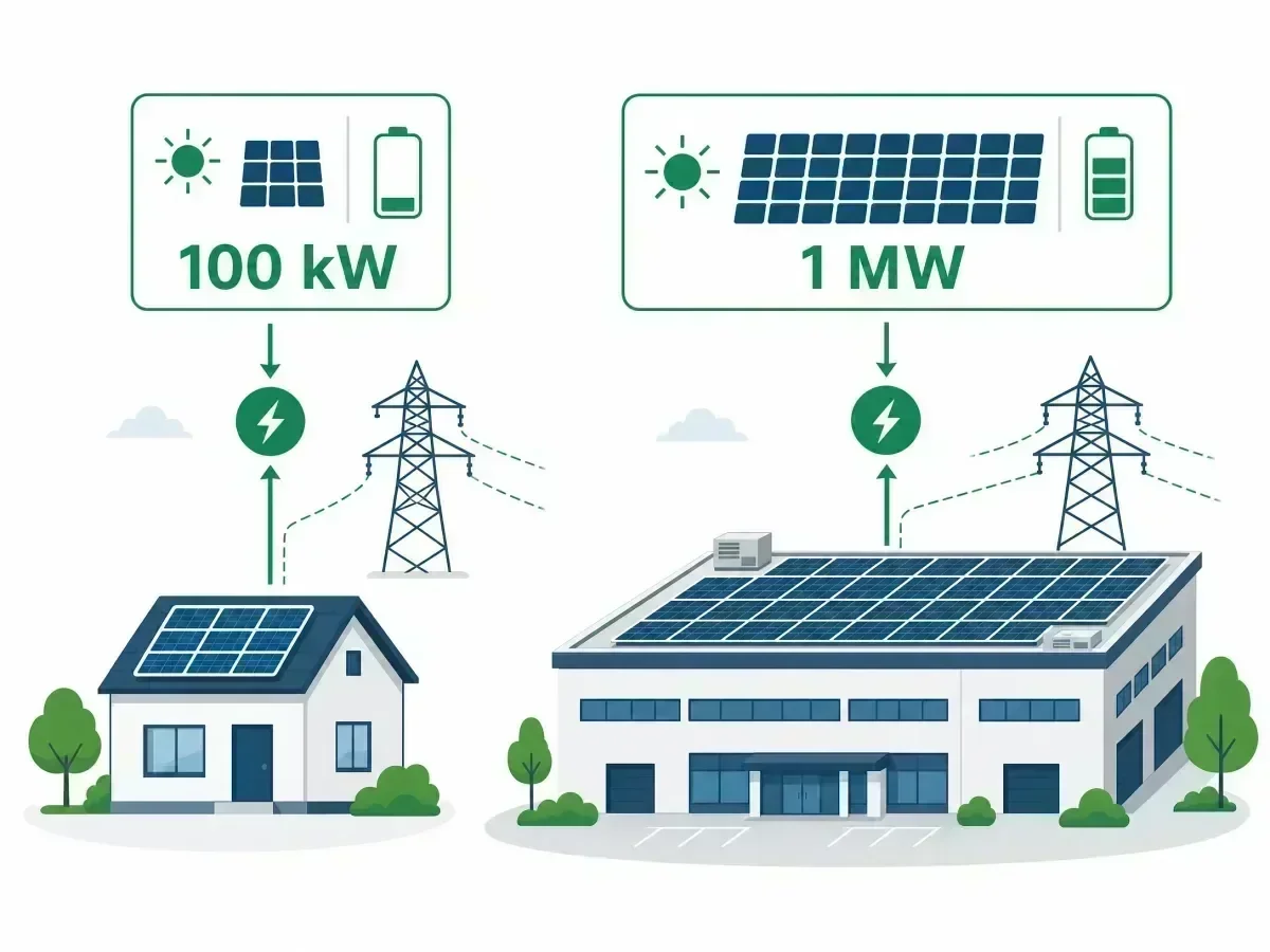 Comparison of 100kW residential net metering vs 1MW commercial net metering capacity in the Philippines