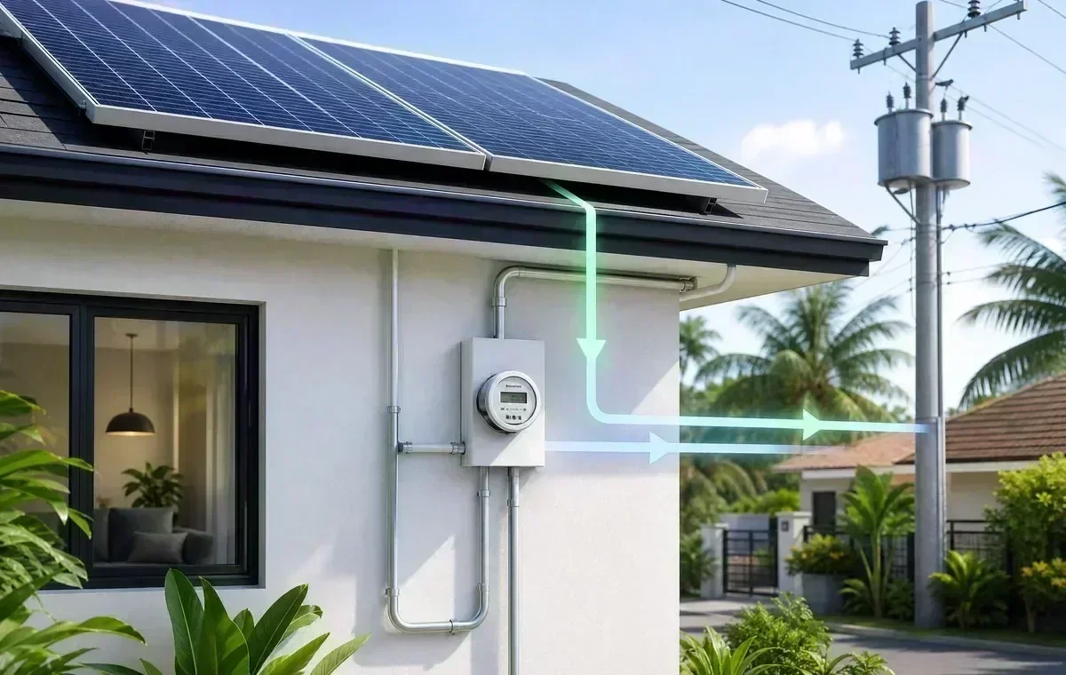Electricity meters associated with household solar net metering