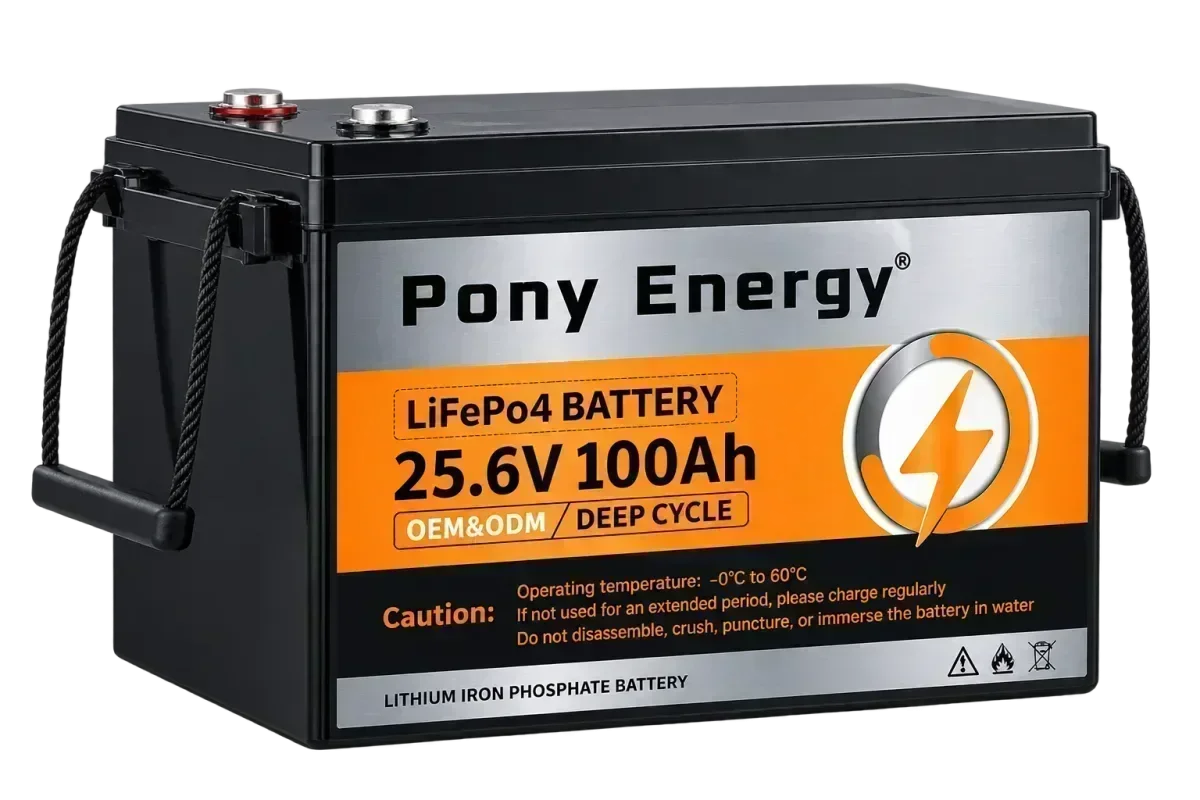PonyEnergy 24V 100Ah LiFePO4 Battery